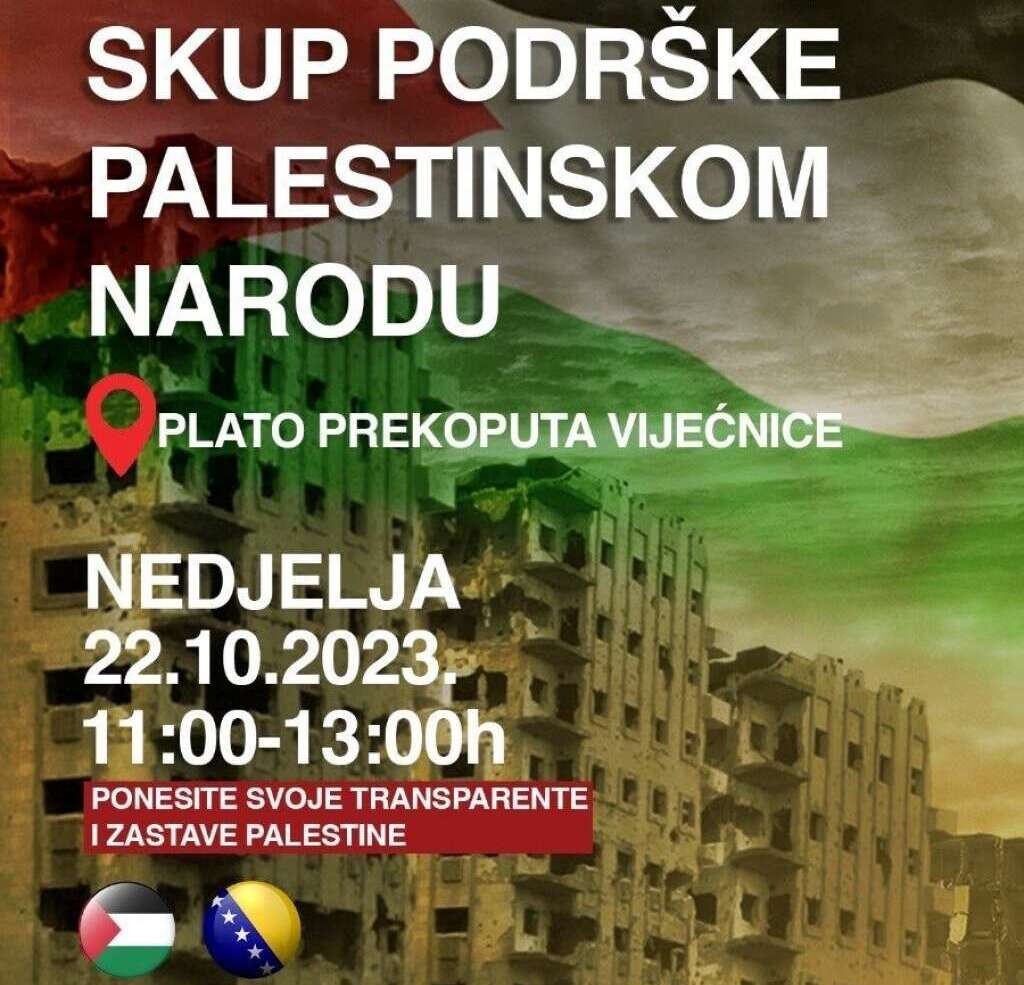 Danas u Sarajevu skup podrške palestinskom narodu