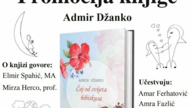 U srijedu u Ilijašu promocija knjige “Čaj od cvijeta hibiskusa” autora Admira Džanke
