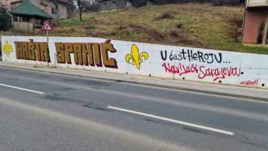Navijači FK Sarajevo iz Ilijaša iscrtali grafit u čast heroju Hašimu Spahiću