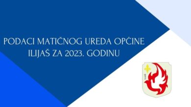 Podaci Matičnog ureda Općine Ilijaš za 2023. godinu