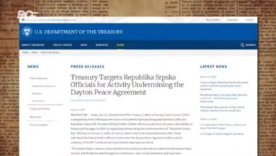 Nove američke sankcije zvaničnicima iz RS-a zbog narušavanja Dejtonskog mirovnog sporazuma!