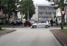 Saobraćajna nezgoda u ulici Hašima Spahića, na raskrsnici kod policijske stanice u Ilijašu