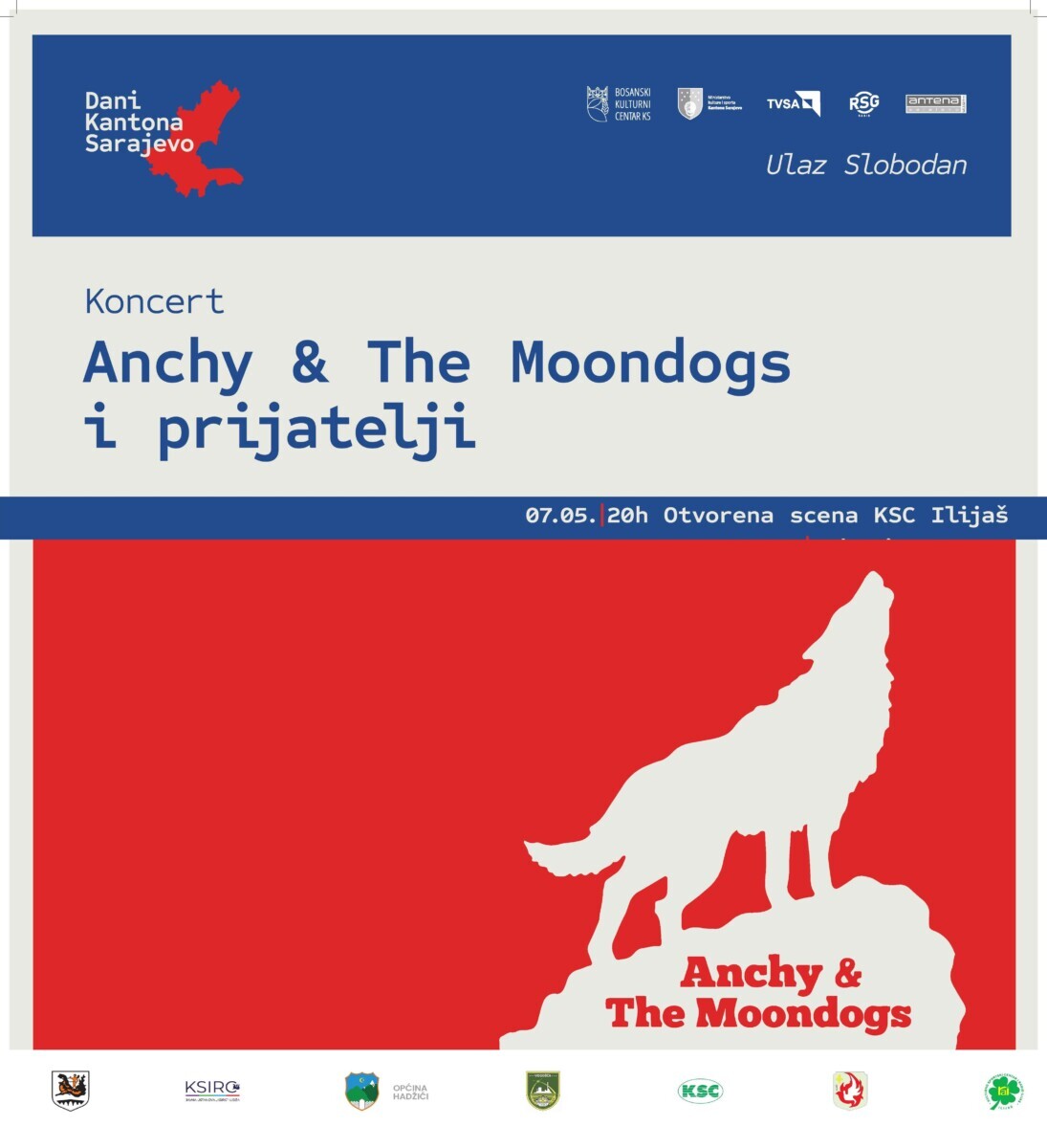 Dani Kantona Sarajeva:Na Trgu”Alija Izetbegović” u utorak koncert benda Anchi and the Moondogs