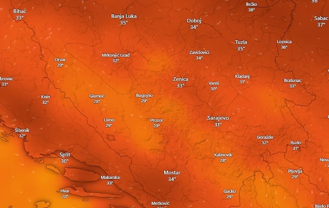 U BiH temperatura do 40 stepeni, na snazi crveni meteoalarm