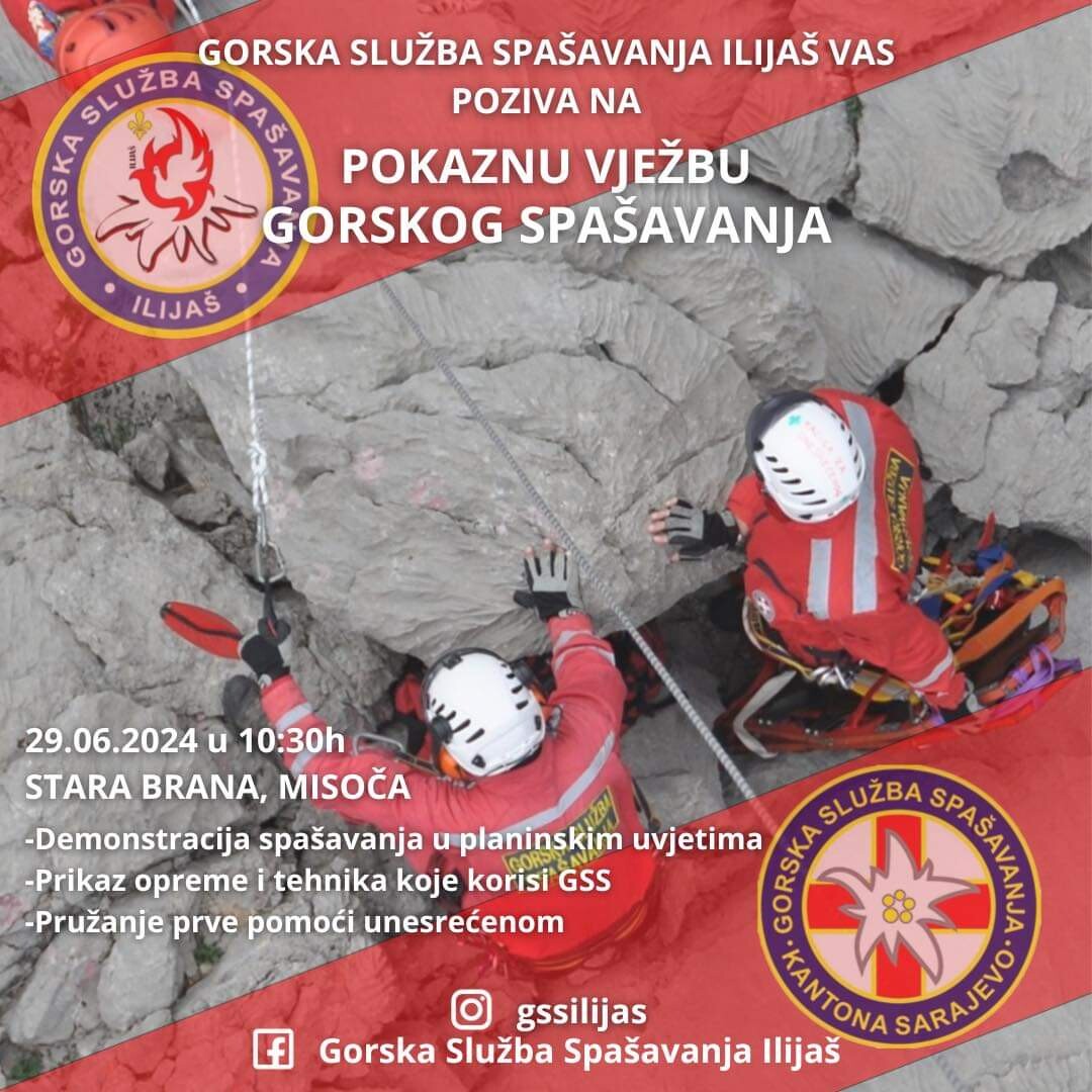 Gorska služba spašavanja Ilijaš u subotu organizuje pokaznu vježbu spašavanja