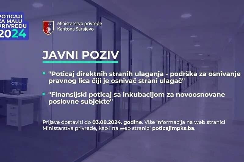 Ministarstvo privrede KS objavilo još dva javna poziva za poticaje razvoju male privrede