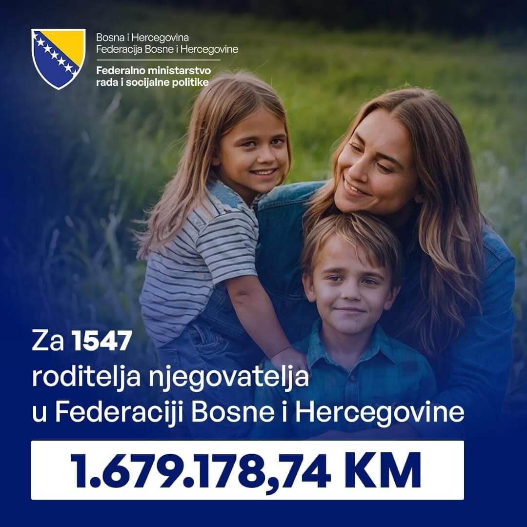 Pušteni nalozi za junske naknade roditeljima njegovateljima u Federaciji BiH