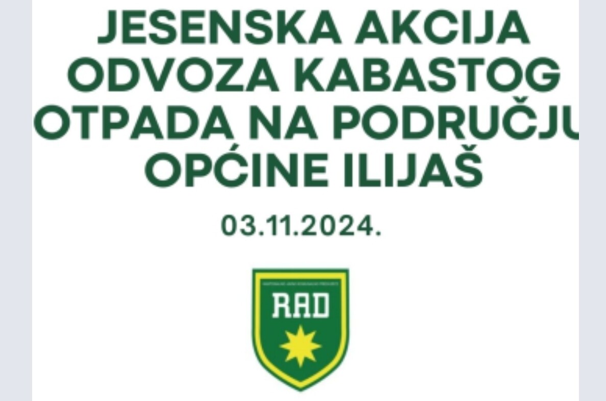 Akcija odvoza kabastog otpada 3. novembra u općini Ilijaš