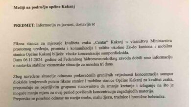 UPOZORENJE NAČELNIKA KAKNJA ZBOG ZAGAĐENOG ZRAKA