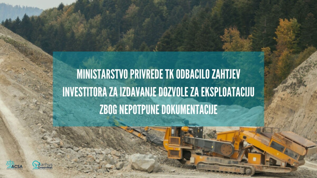 Ministarstvo privrede TK odbacilo zahtjev za eksploataciju kamena krečnjaka zbog neispunjavanja zakonskih obaveza