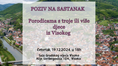 POZIV ZA PORODICE S TROJE ILI VIŠE DJECE IZ VISOKOG