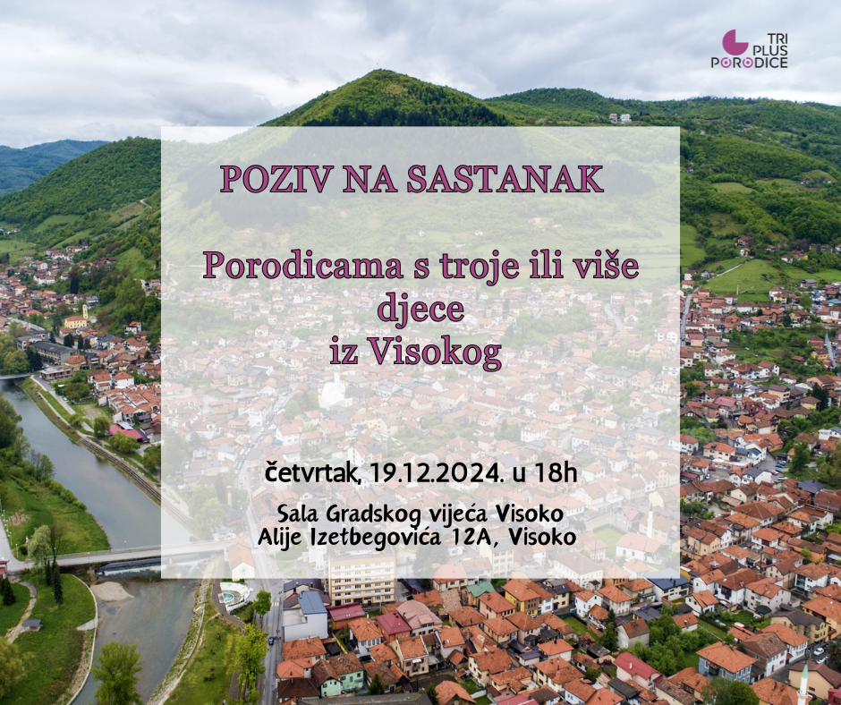 POZIV ZA PORODICE S TROJE ILI VIŠE DJECE IZ VISOKOG