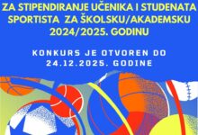 Konkurs za stipendiranje učenika i studenata sportista za školsku/akademsku 2024/2025. godinu