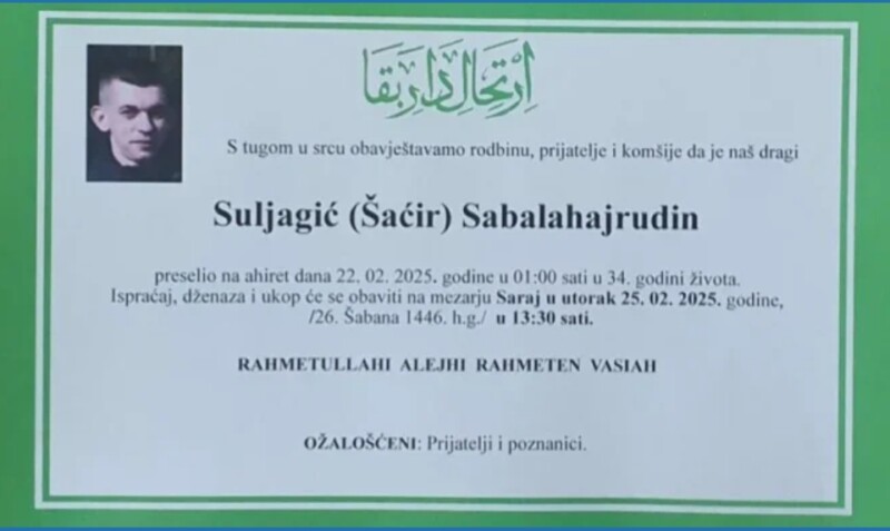 Tužan detalj sa smrtovnice ubijenog tuzlanskog beskućnika