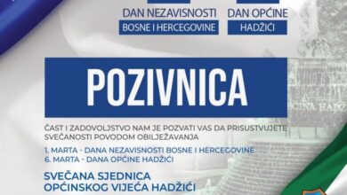 Općina Hadžići organizuje svečani program povodom Dana Općine Hadžići (6. mart)