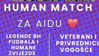 U VOGOŠĆI 25. MAJA HUMANITARNA UTAKMICA ZA LIJEČENJE NAŠE SUGRAĐANKE AIDE ČELOMEROVIĆ.