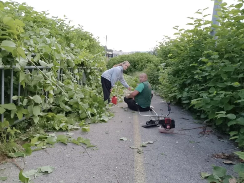 Ibiš Huseinović i njegova supruga volonterski pokosili i uredili zaraslu pješačku stazu prema školi u Starom Ilijašu