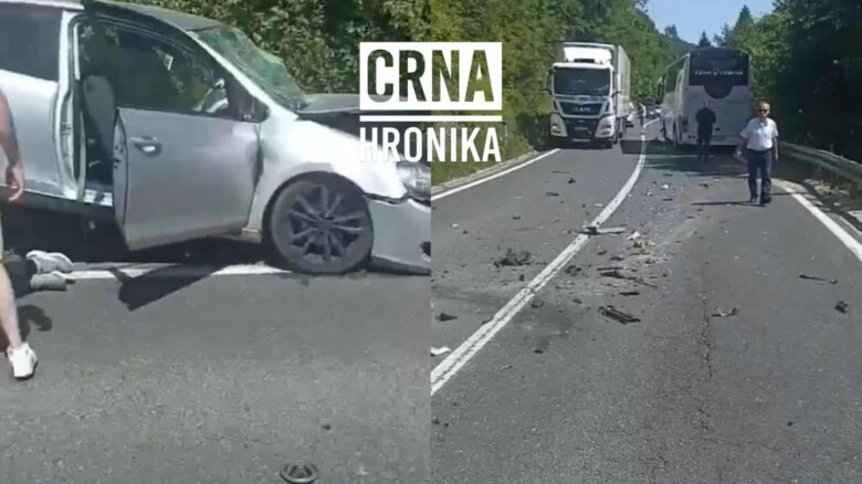 Teška saobraćajna nezgoda kod Semizovca: Dvije osobe povrijeđene, saobraćaj obustavljen