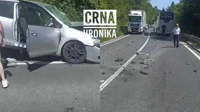 Teška saobraćajna nezgoda kod Semizovca: Dvije osobe povrijeđene, saobraćaj obustavljen