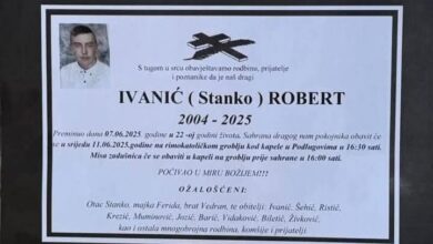 Poznat termin sahrane Robertu Ivaniću – Robiju