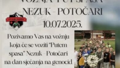 Vožnja “Put spasa” Nezuk – Potočari: Sjećanje na žrtve genocida u Srebrenici