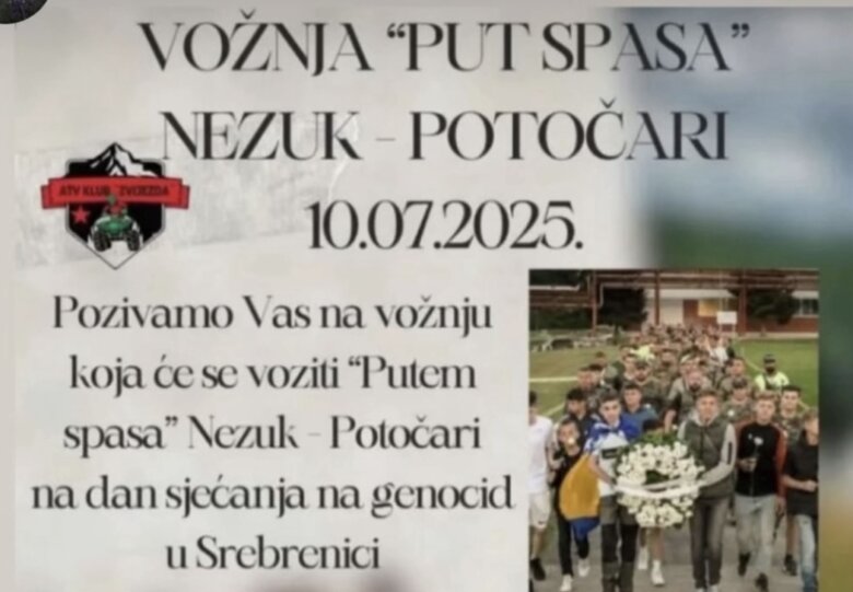 Vožnja “Put spasa” Nezuk – Potočari: Sjećanje na žrtve genocida u Srebrenici