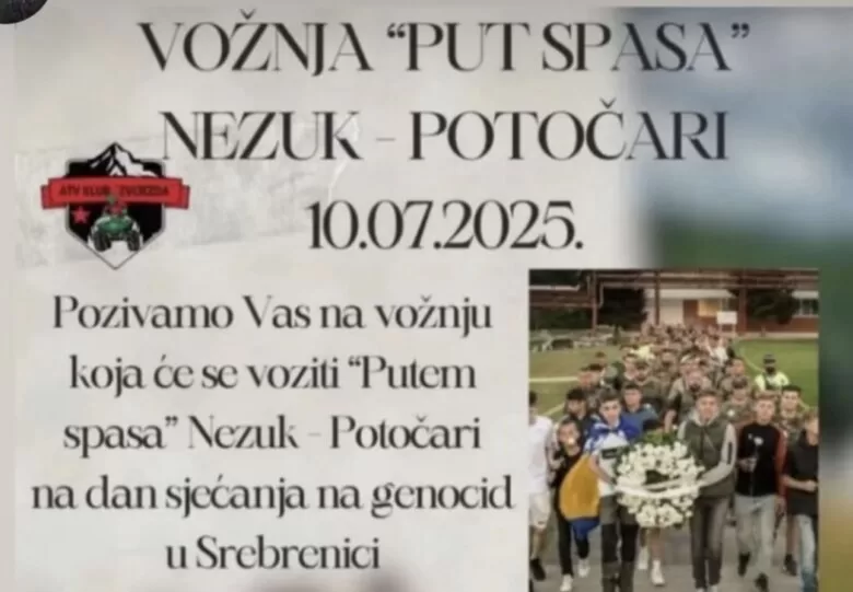 Vožnja “Put spasa” Nezuk – Potočari: Sjećanje na žrtve genocida u Srebrenici