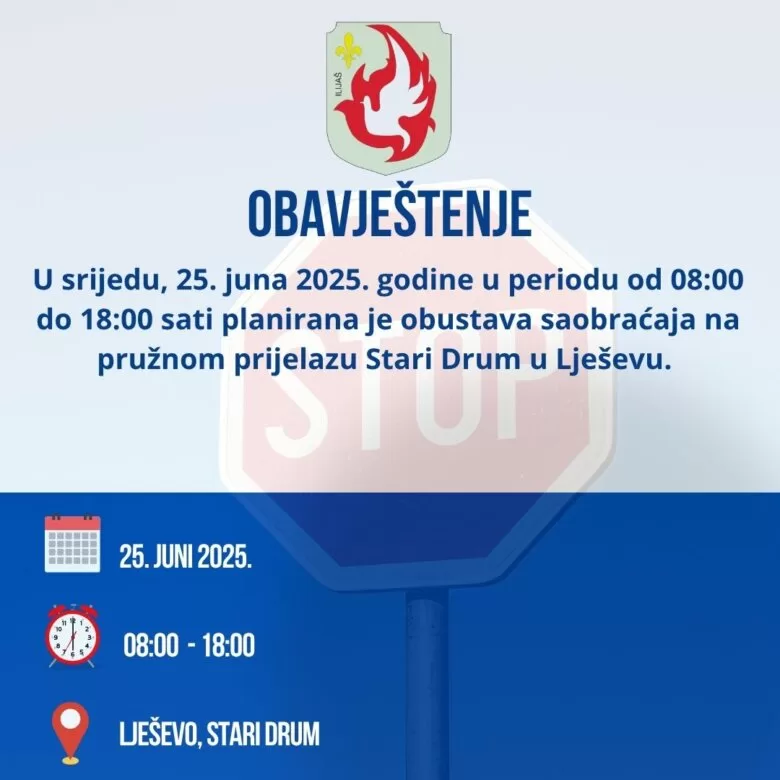 Danas obustava saobraćaja na pružnom prijelazu Stari Drum u Lješevu