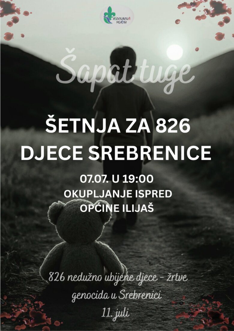 “Šapat tuge” u Ilijašu: Mladi SDA Ilijaš organizuju snažan podsjetnik na ubijenu djecu Srebrenice