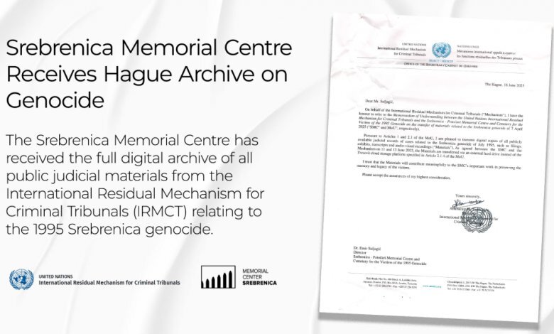 Memorijalni centar Srebrenica preuzeo haške arhivske dokumente