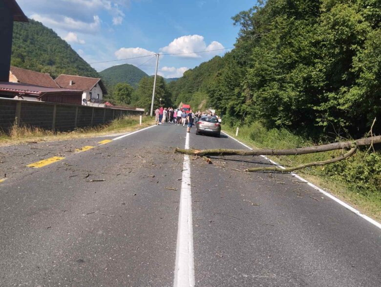Stablo palo na cestu kod Srednjeg: Povrijeđeni motociklista prevezen na KUM