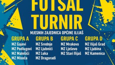 Poznate grupe za Turnir u futsalu MZ općine Ilijaš
