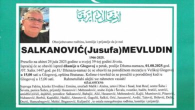Na bolji svijet preselio Mevludin Salkanović – Mevlo, dženaza u petak u Glogovoj