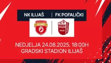 Prijateljski duel NK Ilijaš i FK Pofalički na Gradskom stadionu u Ilijašu