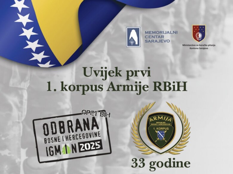 Obilježavanje 33. godišnjice formiranja 1. korpusa Armije Republike Bosne i Hercegovine