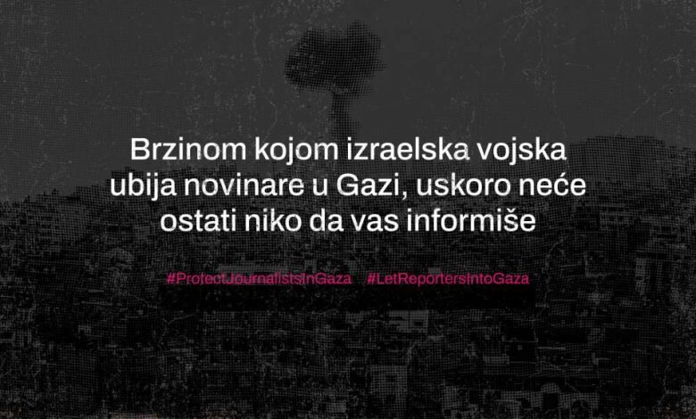 BH Novinari: Globalna medijska akcija, cilj prestanak ubijanja novinara u Pojasu Gaze