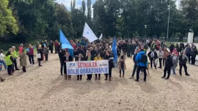 Stotine prosvjetnih radnika šetalo Vilsonovim šetalištem za bolje obrazovanje