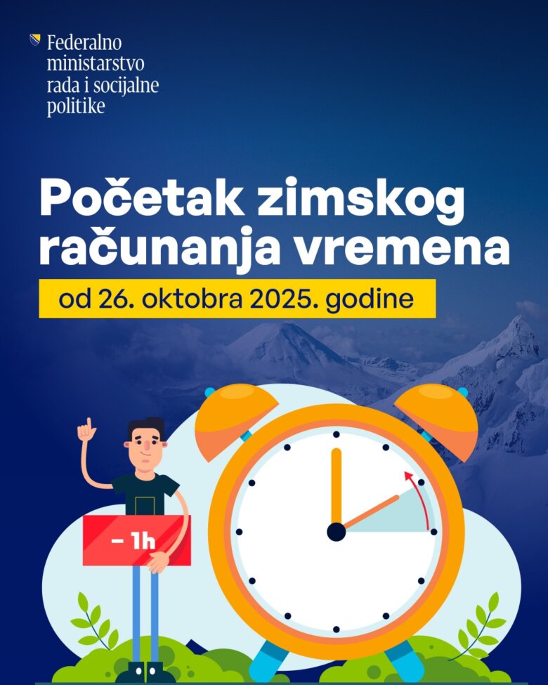 Završetak ljetnog računanja vremena i poziv poslodavcima za osiguranje sigurnih radnih uvjeta