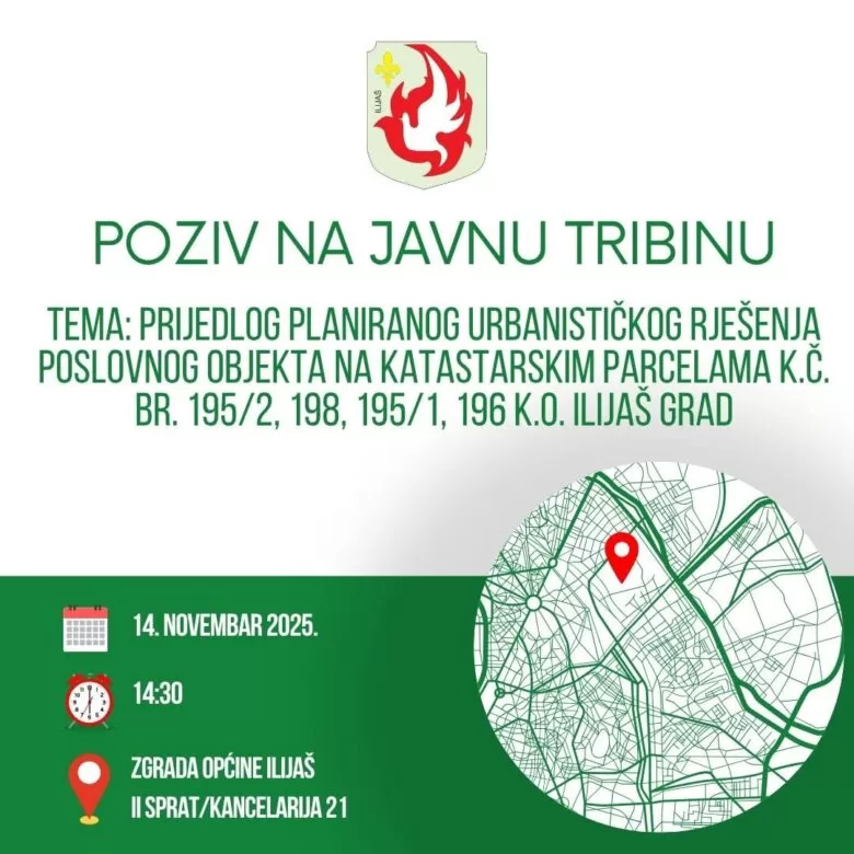 Općina Ilijaš: Poziv na javnu tribinu