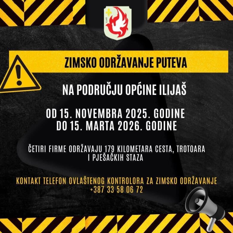 Zimsko održavanje puteva na području općine Ilijaš počinje sutra