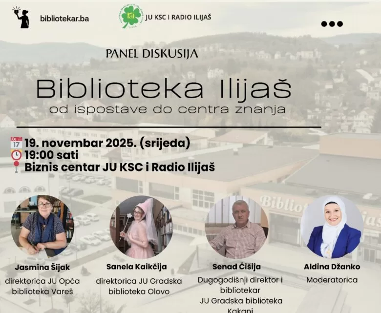 U srijedu panel diskusija “Biblioteka Ilijaš: od ispostave do centra znanja”