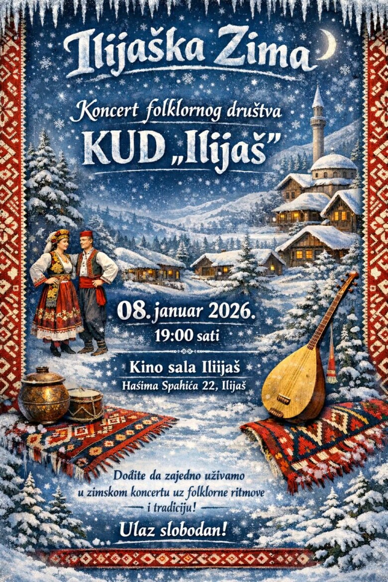 Večeras ne propustite Veče KUD Ilijaš i SŠC “Nedžad Ibrišimović”