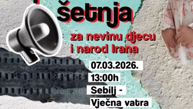 U subotu mirna protestna šetnja podrške narodu Irana