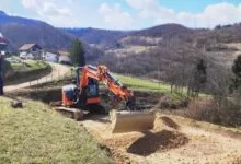 Saniran makadamski put u Gornjoj Bioči