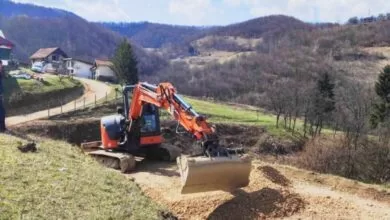 Saniran makadamski put u Gornjoj Bioči