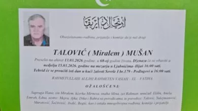 Na bolji svijet preselio Mušan Talović iz Hranče