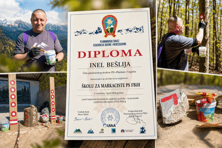 Ilijaš dobio certificiranog markacistu: Inel Bešlija iz PD “Planinar” Vogošća uspješno završio obuku PS FBiH