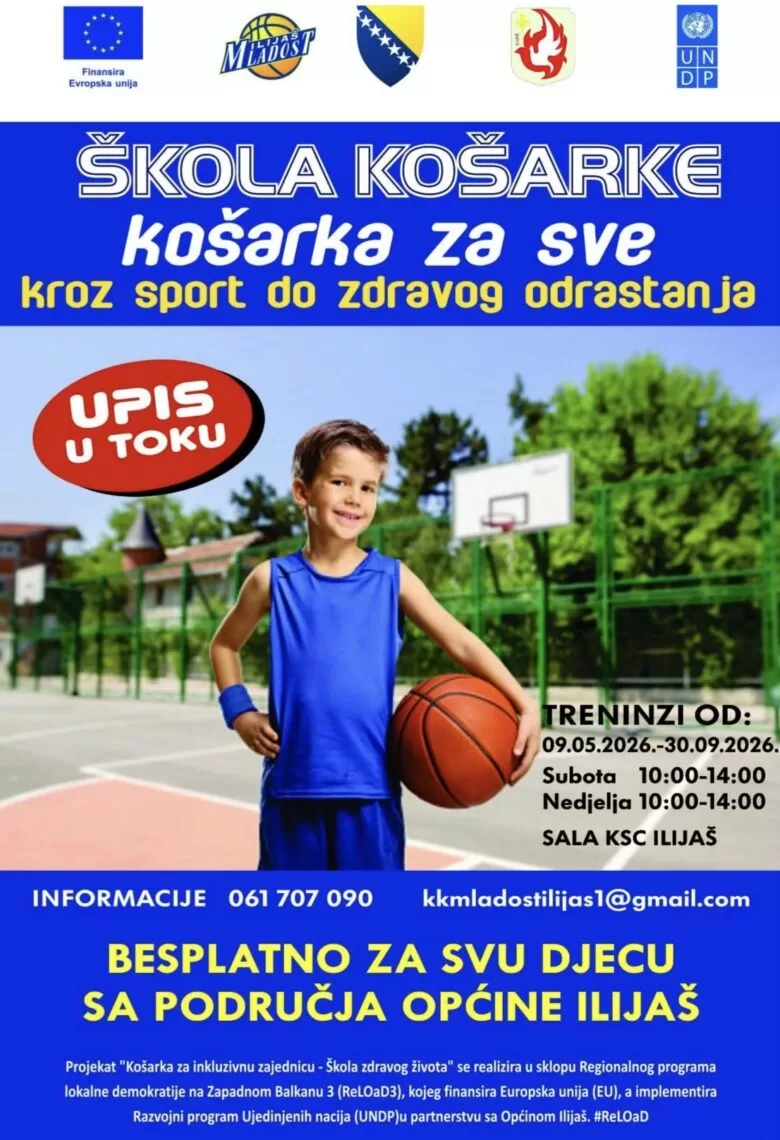 Škola košarke u Ilijašu: Besplatni treninzi za djecu uz poruku „Košarka za sve“