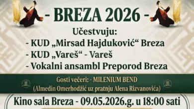 Spektakl tradicije u Brezi: KUD „Mirsad Hajduković“ slavi 13. rođendan uz Veče folklora