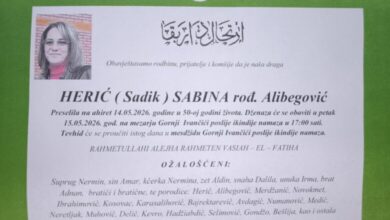 Na bolji svijet preselila Sabina Herić, supruga zlatnog ljiljana Nermina Herića